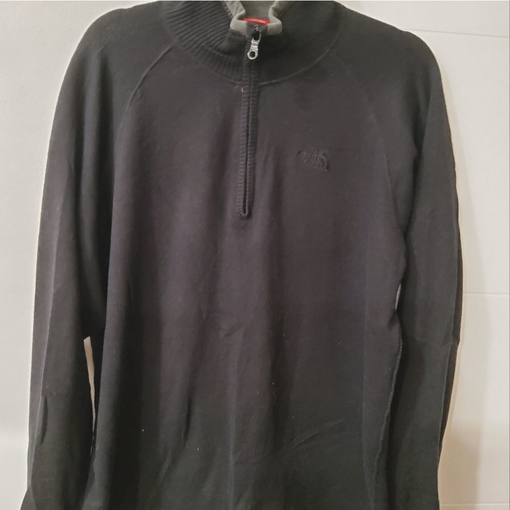 The North Face Men's 1/4 Zip Wool Blend Knit Sweater Size M